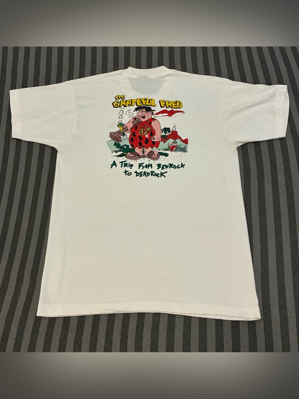 Rare! Vintage Grateful Dead Flintstones Yabba Dabba Doobie in White Size L